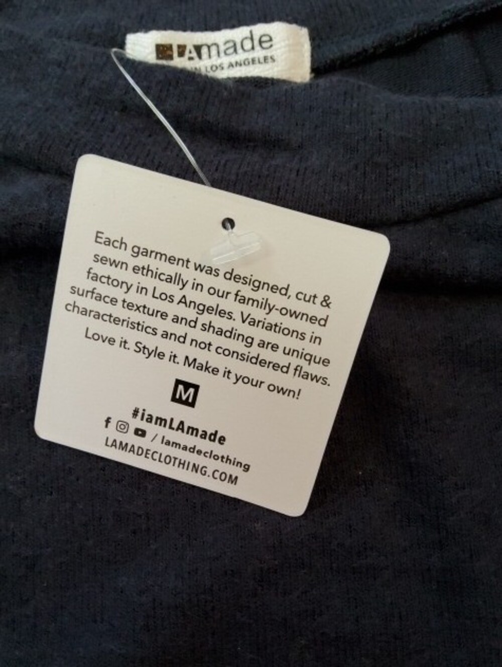 LAmade Navy Crewneck Drawstring Hem Sweater NWT Medium - Picture 11 of 14